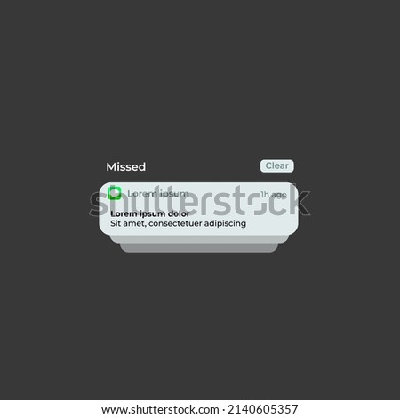 Notification Boxes Template for Iphone. Smartphone Message Interface. Vector illustration. Android. Smartphone. IMessages. We Chat. Line. Whatsapp. Samsung Galaxy Royalty-Free Stock Photo #2140605357