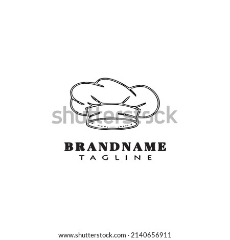 chef hat logo cartoon design icon cute black modern isolated vector illustration