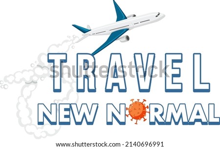 Travel new normal word logo design illustration