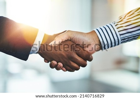 You have yourself a deal. Closeup shot of two businesspeople shaking hands in an office. Royalty-Free Stock Photo #2140716829