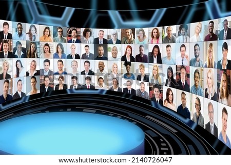 Online Virtual Audience Business Conference With Diverse Group
