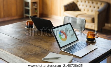 Computer in an unattended office Royalty-Free Stock Photo #2140738635