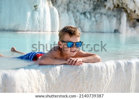 Boy on summer vacation. Kid on rest
