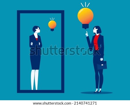 Thinking inside and thinking outside the box. Business cartoon vector illustration