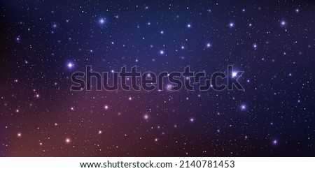 Stars and stardust in deep universe. Bright star in the dark space background. Vector illustration.