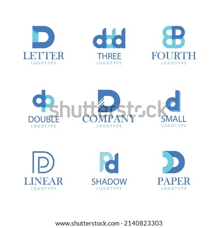 gradient d letter logo template set, abstract d letter company logo design