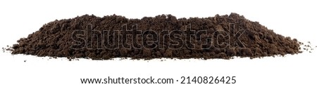 Soil Banner side view isolated on white background - Topsoil Banner with Earthworm