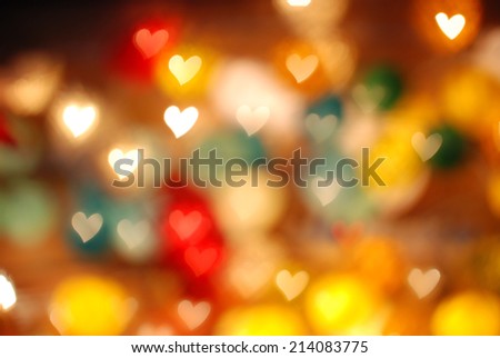 hearts bokeh light blurred background 