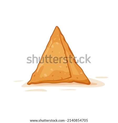Samosa is a vegetables stuffed deep fried snack very popular in India vector Royalty-Free Stock Photo #2140854705