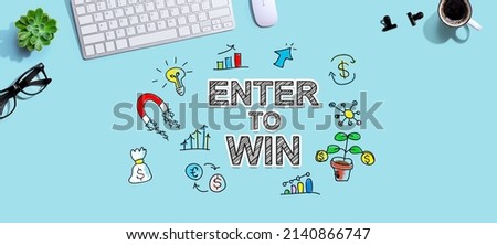 Enter to win with a computer keyboard and a mouse