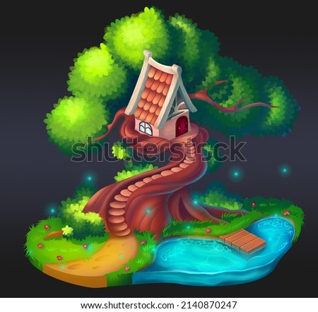 A treehouse game art. Casual art