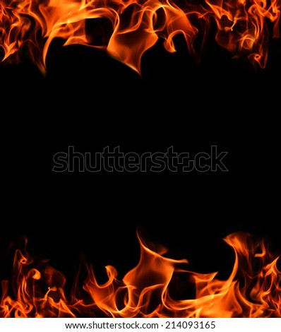 Fire frame on black background