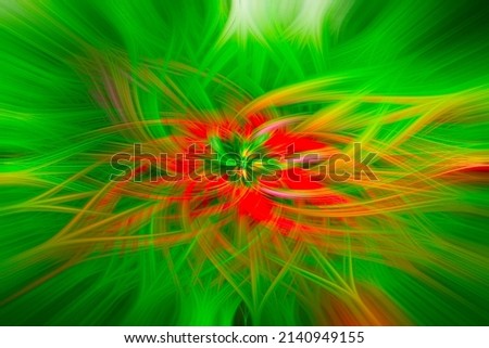 Abstract Green and Red Twirl Art