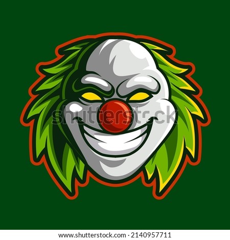 head clown mascot logo isolated
