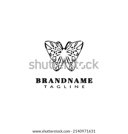 butterfly logo cartoon icon design symbol black modern isolated vector illustration
