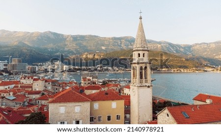 Budva, Montenegro. Old Town and Cathedral of St. John the Baptist