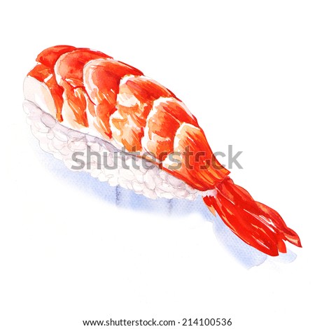 Nigiri sushi with shrimp