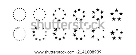 Vector image - black stars circle set on white background. Suitable for any design. EPS10