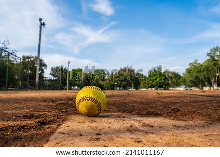 old softball on Homepage and View of a Softball Field from Home Plate