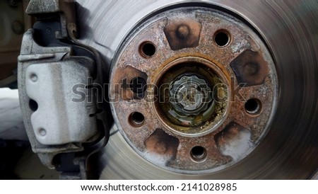 Front brake disc of a passenger car.