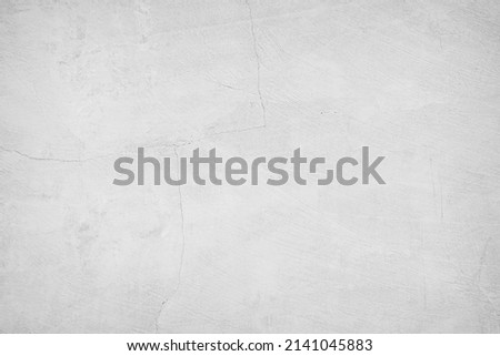 White concrete texture polished wall background. Grey retro plain color cement crack have sand and stone seamless of panoramic for decorative design element architecture urban smooth vintage surface.