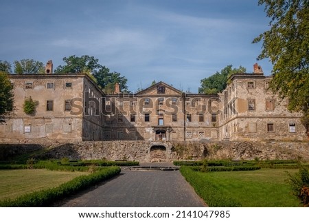 The ruins of the Lipová chateau, which can be found in the village of Lipová in the Czech Republic. The picture shows the whole castle, which in itself is intertwined with rich history and mysticism. 