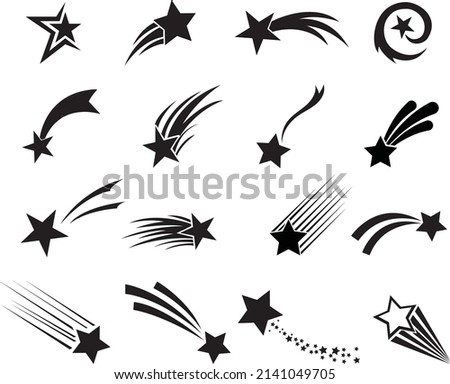 Shooting Star Isolated on White Background