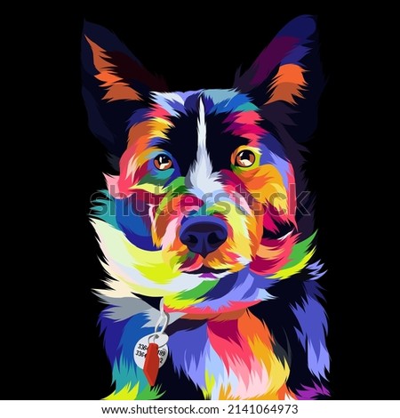 Dog pop art colorful illustration