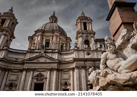  Navona Square, Piazza Navona in Rome, Italy. Rome architecture and landmark. Piazza Navona is one of the main attractions of Rome and Italy. Royalty-Free Stock Photo #2141078405