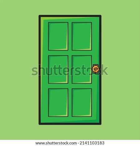 Green Door Ilustration Vector Design
