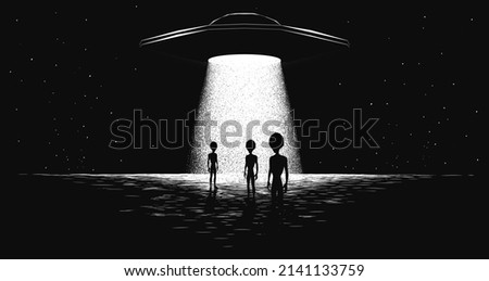 arrival of aliens to planet Royalty-Free Stock Photo #2141133759