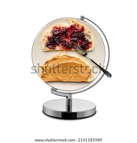 Peanut Butter and Jelly Day, national Peanut Butter and Jelly  Day, international Peanut Butter and Jelly Day, world Peanut Butter and Jelly Day, plate on top of the globe stan