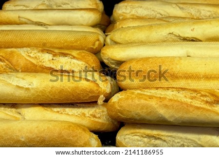 Crusty french baguettes. Delicious white bread. Favorite baguette and base for hot dog and sandwich. Enjoy your meal.