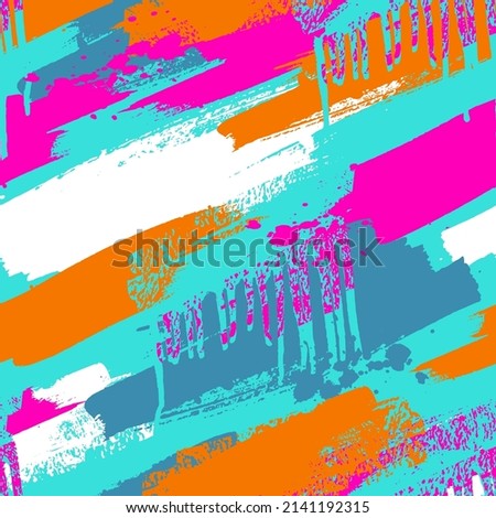 Abstract seamless brush Grunge pattern. Textured street art grungy repeat ornament. Spray paint ink and splatter repeat paint for girl, fashion textile, clothes, wrapping paper.