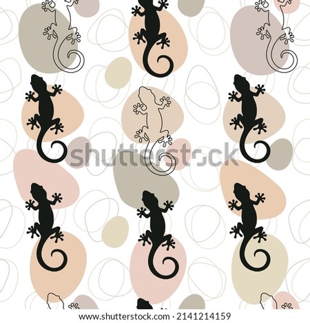Abstract pattern with salamanders on a white background.Suitable for fabric,wallpaper,paper. 