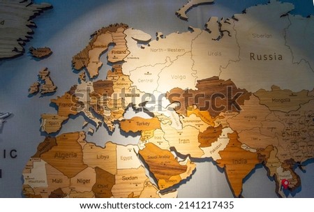 Maps of different countries in each region Royalty-Free Stock Photo #2141217435