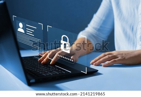 Employee confidentiality. Software for security, searching and managing corporate files and employee information. NDA(Non-disclosure agreement). Management system with employee privacy. Royalty-Free Stock Photo #2141219865
