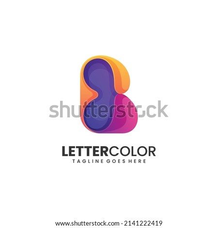 Vector Logo Illustration Abstract Letter B Gradient Colorful Style.