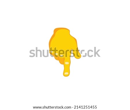 Backhand Index Pointing Down vector flat icon. Isolated index finger emoji illustration