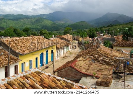 View of a street in the beautiful village of Trinidad, Cuba