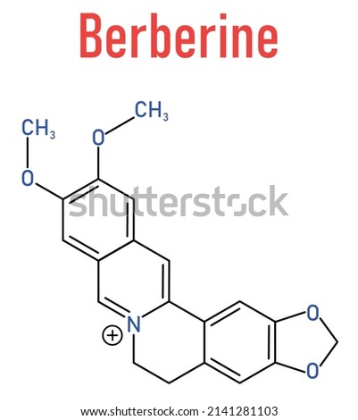 Berberine herbal medicine molecule. Skeletal formula. Royalty-Free Stock Photo #2141281103