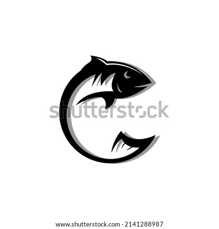 letter c fish logo design