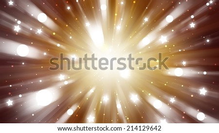 abstract background. explosion of golden lights background. star