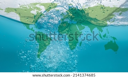 World Water Day Concept.The concept of saving water and protecting the environment.Energy-saving of the world.