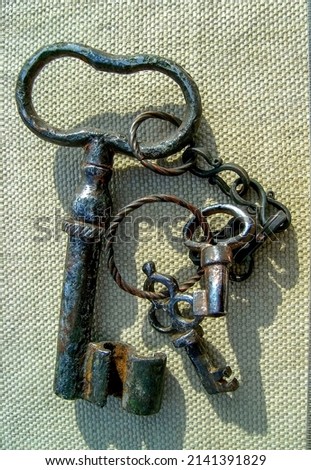 Vintage keys close - up, 18th, Keys of vintage locks Royalty-Free Stock Photo #2141391829