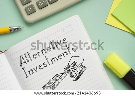 Alternative investments is shown on a photo using the text Royalty-Free Stock Photo #2141406693