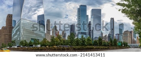 View of skyscrapers under construction in Manhattan, New York, USA