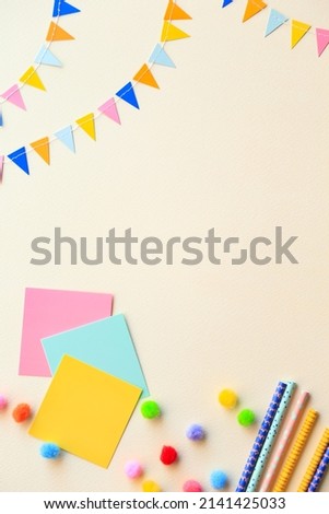 party background with flags and cards