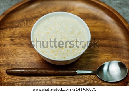 Delicious rice in a white bowl