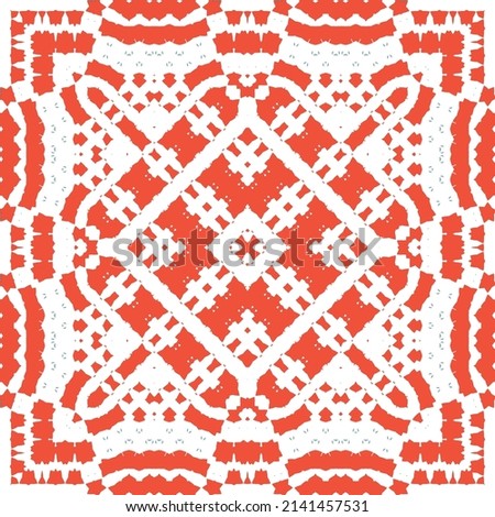 Antique mexican talavera ceramic. Creative design. Vector seamless pattern flyer. Red floral and abstract decor for scrapbooking, smartphone cases, T-shirts, bags or linens.